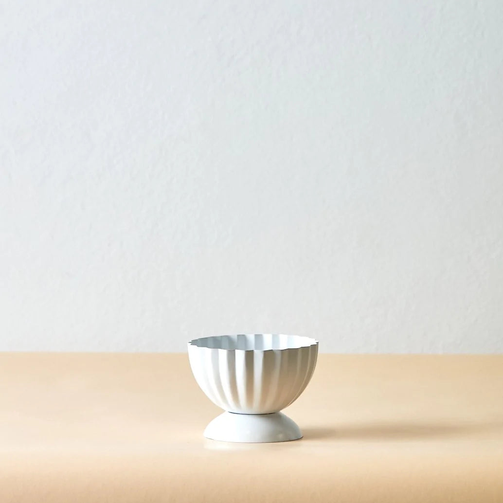 Footed Pleated Bowl Vase